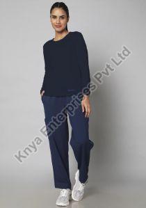Knya Womens Navy Blue Full Sleeve Underscrub