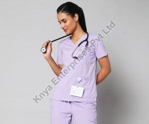 Women Pastel Lilac Essential Medical Scrub Suit