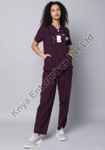 Knya Ecoflex Womens Wine Scrub Suit