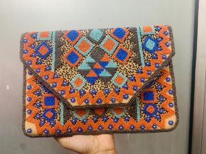 Embroidery Beaded Clutch
