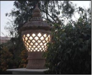 Pink Sandstone Lamp Post