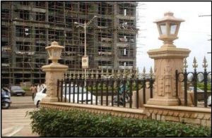 Pink Sandstone Lamp Post