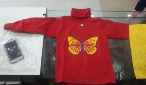 Red High Neck School Sweater