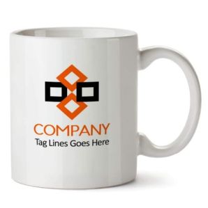 white ceramic logo printed mug