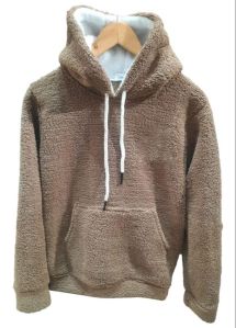 Mens Brown Fur Woolen Hoodies