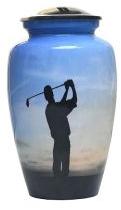 200 LBS Golf Print Aluminum Cremation Urn