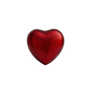 Red Black Dot Heart Shaped Brass Cremation Urn