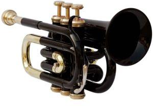 Three Valve Black Pocket Trumpet