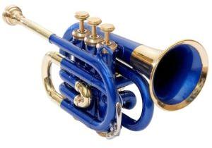 Three Valve Blue Pocket Trumpet