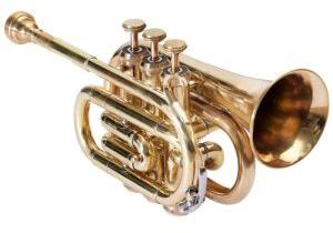 Three Valve Brass Pocket Trumpet