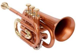 Three Valve Copper Pocket Trumpet