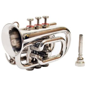 Three Valve Nickel Pocket Trumpet