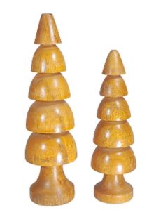 Decorations Wooden Christmas Tree Set of 2 Pcs