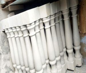 White Glossy Marble Pillars