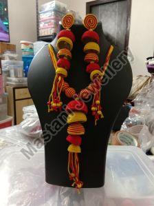 Handmade Thread Jewellery Sets with Matching Long Earrings