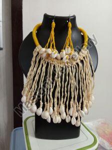 Handmade Thread Necklace Set with Fringes