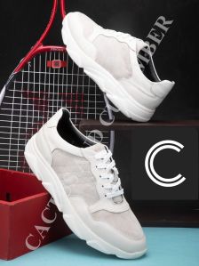 Mens Off White Casual Leather Shoes