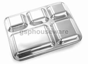 Rectangular Stainless Steel Compartment Plate