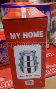 Silver Stainless Steel Stock Pot Set
