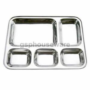 Rectangular Stainless Steel Compartment Plate