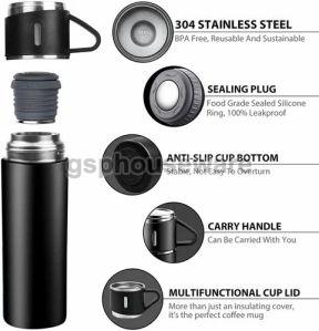 Black Stainless Steel Vacuum Flask
