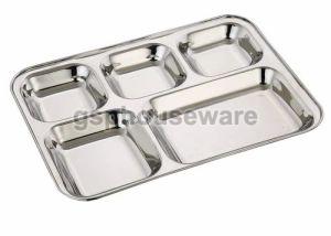 Rectangular Stainless Steel Compartment Plate