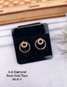 Rose Gold American Diamond Ear Tops