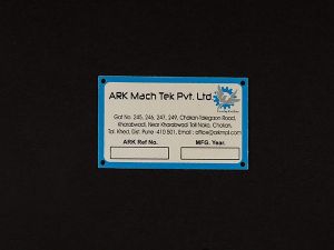 Aluminum Machine Specification Nameplate