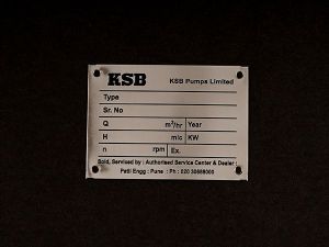 Aluminum Machine Specification Nameplate