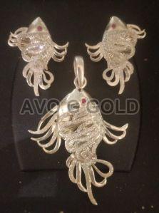 92.5 Silver Fish Pendant Set