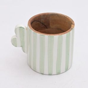 Lime Line Wooden Mug