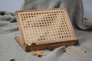 Rattan Wooden Laptop Stand