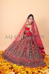 Velvet Bridal Lehenga Choli