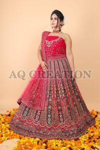 Velvet Bridal Lehenga Choli