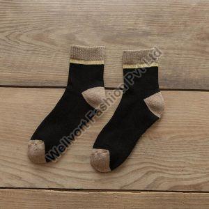 Black & Brown Cotton Unisex Ankle Sock