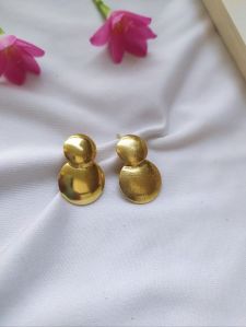 Charming gold plated brass earrings