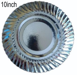 10 Inch Silver Foil Wrinkle Paper Plate