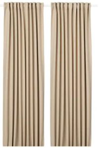 Beige Plain Polyester Door Curtain