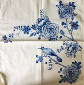 Blue Cotton Floral Printed Table Placemat