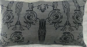 Grey and Black Faux Silk Pillow Cover