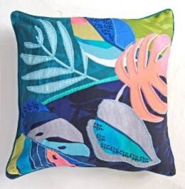 Leaves Printed Cotton Cushion Cover