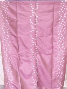 Pink Embroidery Polyester Window Curtain