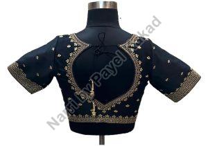 Black Raw Silk Blouse