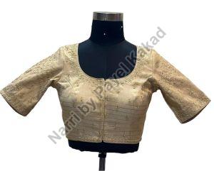 Beige Raw Silk Blouse