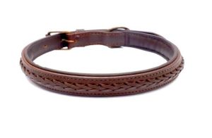 Dark Brown Leather Dog Collar