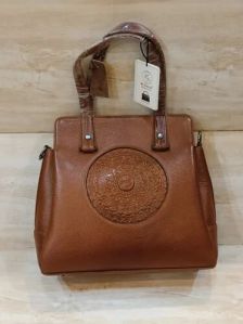 Ladies Brown Leather Hand Bag