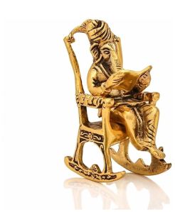 chair ganesha brass statue