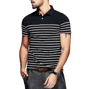 Mens Striped Polo T-Shirt