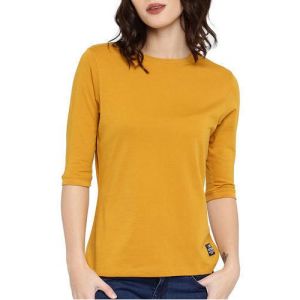 Yellow Plain Half Sleeve T-Shirt