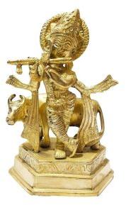 krishna100 lord krishna brass metal statue